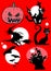 Beautiful cartoon illustration of halloween icons group for halloween greeting card.cdr