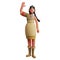 Beautiful Cartoon Indian Girl 3D Character waving hand