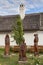 Beautiful carved sculptures in hungarian village Tihany