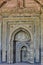 Beautiful carving on White Marble Mihrabs Prayer Niches inside Purana Qila` Old Fort DELHI