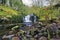 Beautiful cascades, Afon Caerfanell mountain river, Blaen-y-Glyn
