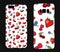 Beautiful cases for smartphones with colorful berries and fruits. Print for lining the phone. Ready design. Vector illustration. S