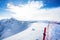 Beautiful Caucasus mountains with fence during day