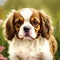 A beautiful Cavalier King Charles Spaniel dog. Watercolor painting. Graceful Elegance. Generative AI