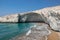 Beautiful cave mytakas beach on Milos