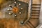 Beautiful ceiling lamp on the steps of the Monserrate palace