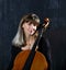 Beautiful cello musician