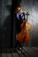 Beautiful cello musician