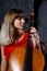 Beautiful cello musician