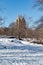 Beautiful Central Park Snow Covered Winter Landscape in New York City