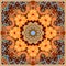 Beautiful ceramic tile with flower - mandala. Moroccan, portuguese, arabic, indian motives.