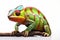 Beautiful chameleon on a light background. Generative AI