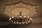Beautiful chandelier with romantic candles