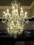 Beautiful chandeliers lit up