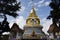 Beautiful chedi pagoda stupa of Wat Phra That Doi Saket or Phrathat Doi Saket temple for thai people and foreign travelers travel