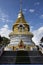 Beautiful chedi pagoda stupa of Wat Phra That Doi Saket or Phrathat Doi Saket temple for thai people and foreign travelers travel