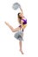 Beautiful cheerleader woman dancer girls from cheerleading team