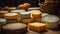 Beautiful cheese in a cheese factory, close-up