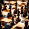 Beautiful chess pieces on a chess board - ai generated image