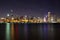 Beautiful Chicago skyline after sunset