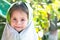 Beautiful children headshot with towel