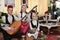 Beautiful children pose in traditional old costume