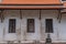 beautiful Chinaware bowls decorated on the wall of church at wat Ban Lang