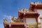 The beautiful Chinese shrine and the blue sky in Chonburi.East o
