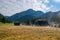 Beautiful Chocholowska Clearing with historic shepherd`s hut, Tatra Mountains, Poland