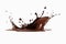 Beautiful chocolate splash on white background