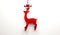 Beautiful Chrismas Deer Ornament with ribbon. 3D Render illustration