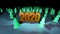 Beautiful Christmas background for new year with golden text 2020. 3d render background night coniferous forest in