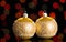 Beautiful Christmas beige balls on flickering background