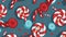 Beautiful Christmas candy seamless pattern, and illustration. Bright colorful holiday sweets simple painting. AI-generated vector