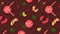 Beautiful Christmas candy seamless pattern, and illustration. Bright colorful holiday sweets simple painting. AI-generated vector