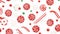 Beautiful Christmas candy seamless pattern, and illustration. Bright colorful holiday sweets simple painting. AI-generated vector
