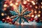 Beautiful Christmas decoration with a snowflake star - christmas theme