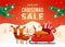 Beautiful Christmas poster with santa, liver, deer and gifts