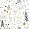 Beautiful christmas seamless pattern with gorgeous deers and snowflake. Amazing winter holiday wallpaper for your design. Vector i