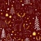 Beautiful christmas seamless pattern with gorgeous deers and snowflake. Amazing winter holiday wallpaper for your design. Vector i