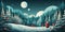 Beautiful Christmas theme with Santa and snowman Trendy, stylish, modern, elegant, mix of bright colors. Inspired by
