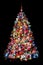 Beautiful Christmas tree on a black background. new year concept