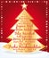 Beautiful christmas tree with greetings in several languages.