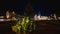 Beautiful Christmas tree with lights in front of the Holsten Gate in Lubeck City, Germany