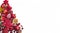 Beautiful Christmas tree of various of red decorations on the white background