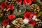 Beautiful christmas wreath with pine cones