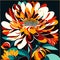 Beautiful chrysanthemum flowers on dark background. Vector illustration. generative AI