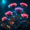 Beautiful chrysanthemum flowers in the garden at night AI Generated