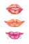Beautiful, chubby lips shapes variety colorful collection
