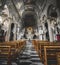 Beautiful church interior aisle